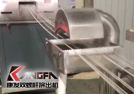 65高扭+PLC，尼龍加纖雙螺桿造粒機(jī)試機(jī)